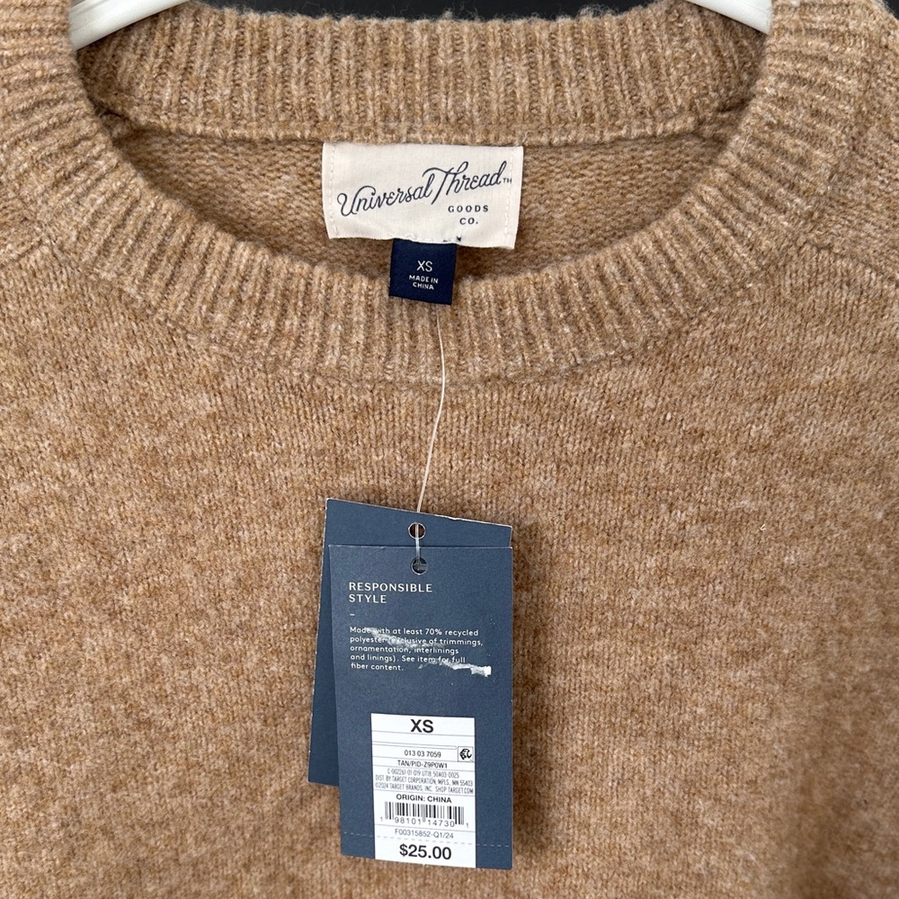 Universal Thread Tan Crew Neck Sweater - Picture 2 of 4